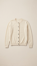 Cream cashmere cardigan with shawl collar